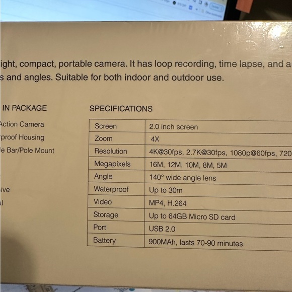 Action Camera 4K WIFI - New!!! - Picture 3 of 8